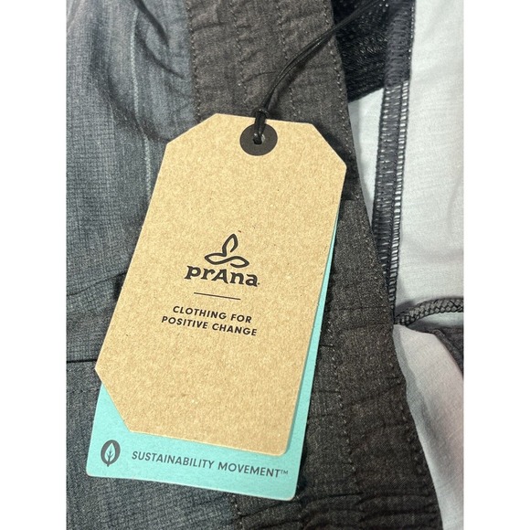 prAna Shorts Mens XXL Charcoal Gray Striped Slope Short Outdoors Hiking Stretch - Picture 5 of 11